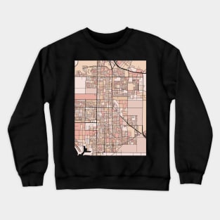 Oxnard Map Pattern in Soft Pink Pastels Crewneck Sweatshirt